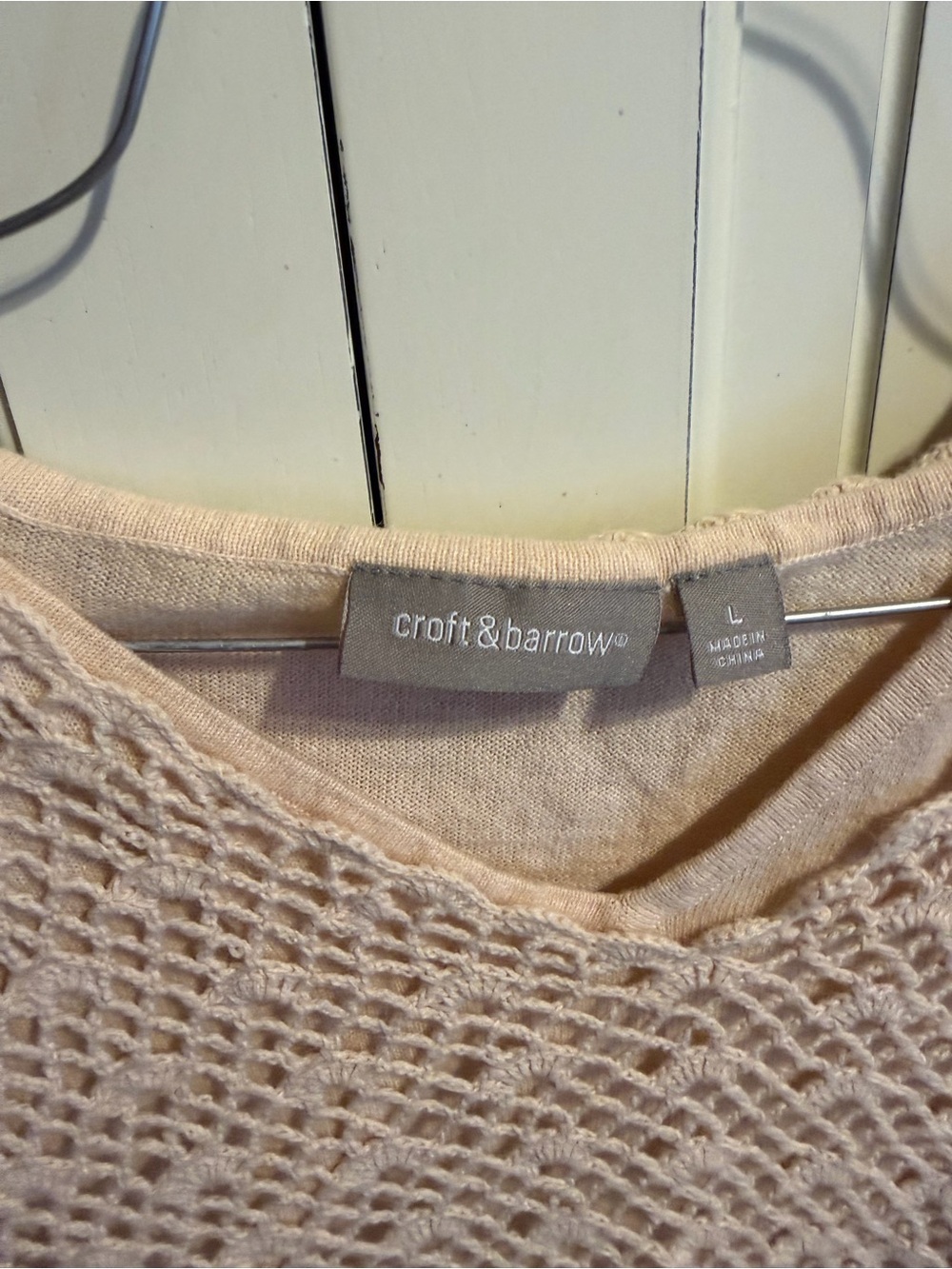 croft & barrow Open-Knit Scoop Neck Sweater in Cream